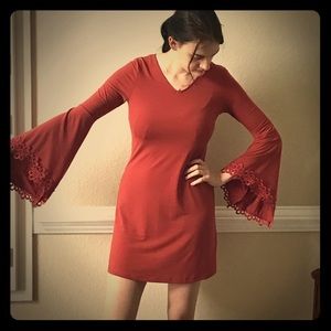 Butterfly sleeve dress